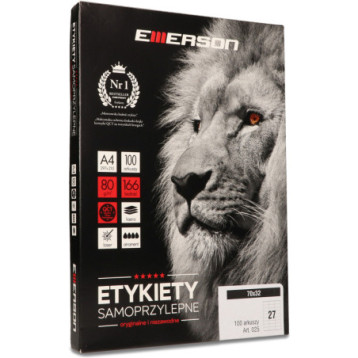 Etykiety A4 białe (100ark) 70x32mm nr.025 EMERSON eta4070x032w Etykiety A4 białe (100ark) 70x32mm nr.025 EMERSON eta4070x032w