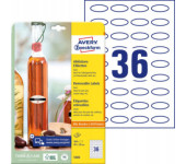 Usuwalne etykiety na przetwory A4 10 ark. 40 x 20 owalne białe 5086 AVERY ZWECKFORM