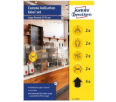 Zestaw etykiet ostrzegawczych - koronawirus fi20 gotowe wzory usuwalne 49415 AVERY ZWECKFORM