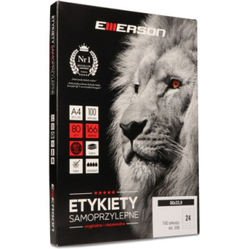 Etykiety A4 białe (100ark) 66x33.8mm nr006 EMERSON eta4066x338 Etykiety A4 białe (100ark) 66x33.8mm nr006 EMERSON eta4066x338