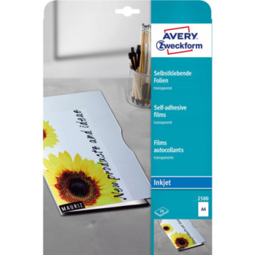 Folie samoprzylepne A4 0.17mm przezroczyste INK 10 ark. ZF2500 AVERY ZWECKFORM Folie samoprzylepne A4 0.17mm przezroczyste INK 10 ark. ZF2500 AVERY ZWECKFORM