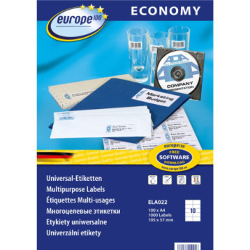 Etykiety ECONOMY A4 białe 105x57mm ELA022 AVERY ZWECKFORM Etykiety ECONOMY A4 białe 105x57mm ELA022 AVERY ZWECKFORM