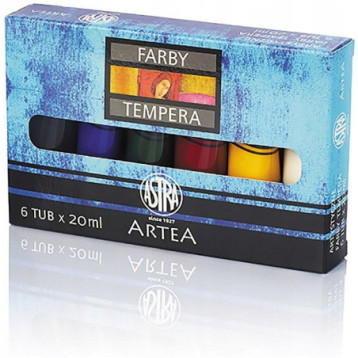Farby tempera zestaw 6 kolorów 20ml w tubkach 83419901 ASTRA Farby tempera zestaw 6 kolorów 20ml w tubkach 83419901 ASTRA
