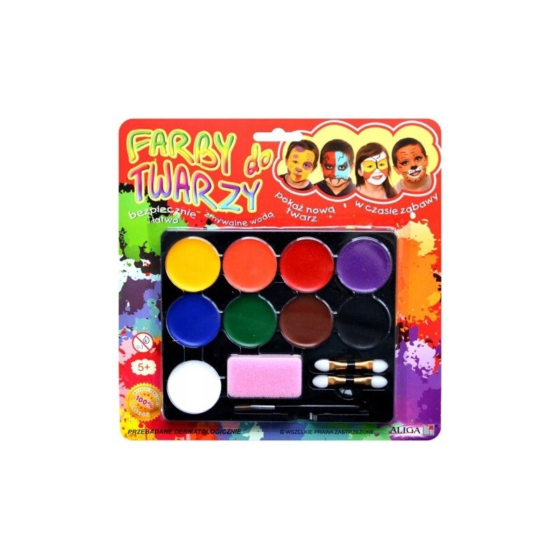 Farby do malowania twarzy 9 kolorów FA009 ALIGA