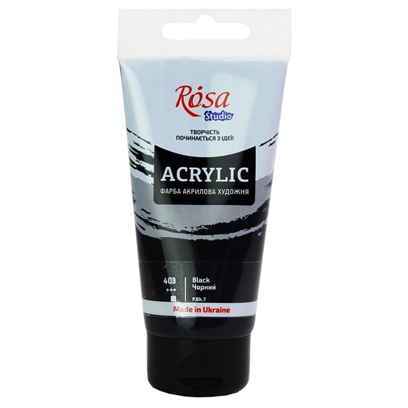 Farba akrylowa Rosa Studio 75ml BLACK 403
