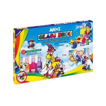 Farby witrażowe AMOS GD22P13 - 22mlx13 kolorów 170-1050