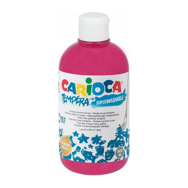 Farba TEMPERA ciemno różowa CARIOCA 500ml 40427/04