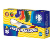 Farby plakatowe szkolne 6 kolorów 20ml zestaw 301109001 ASTRA