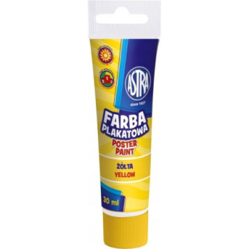 Farba plakatowa w tubkach 30ml szkolna żółta 83110915 ASTRA