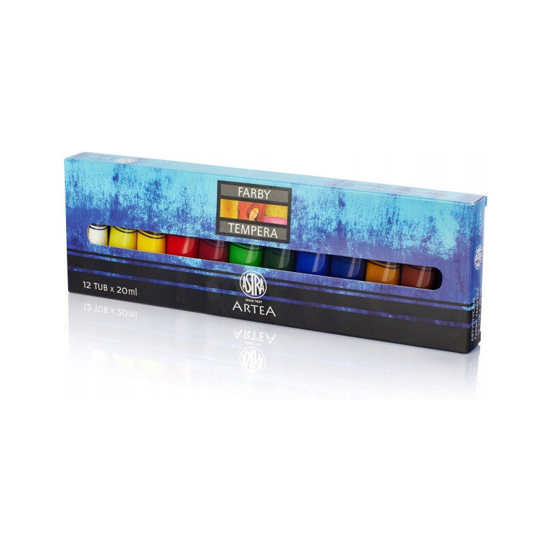Farby tempera zestaw 12 kolorów 20ml w tubkach 83414900 ASTRA