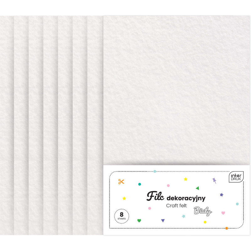 Filc dekoracyjny 8 szt. biały INTERDRUK