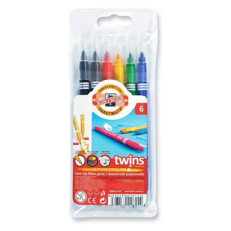 Flamastry dwustronne 6 kol. 7710/23JF KOH-I-NOOR