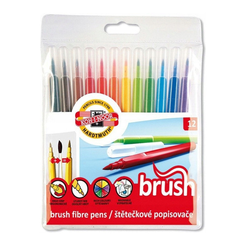 Flamastry pędzelkowe 12 kolorów 771009/AB KOH-I-NOOR