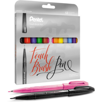 Pisak BRUSH SIGNT kpl. 12 szt. SES15C-ST12PL PENTEL Pisak BRUSH SIGNT kpl. 12 szt. SES15C-ST12PL PENTEL