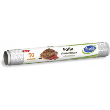 Folia aluminiowa z tłoczeniem w gwiazdki 29cm 50m STELLA ST1-F-0418