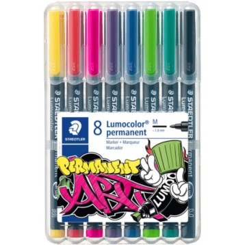 Foliopis permanentny M 1mm 8kolorów w etui 317WP8-1 STAEDTLER Foliopis permanentny M 1mm 8kolorów w etui 317WP8-1 STAEDTLER