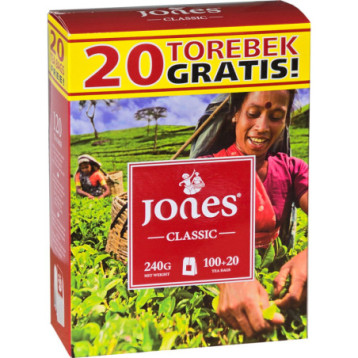 Herbata czarna JONES (100 torebek+ 20t gratis x 2g) Classic