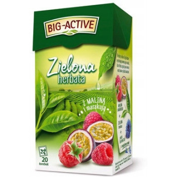 Herbata BIG-ACTIVE zielona (20 torebek) MALINA-MARAKUJA Herbata BIG-ACTIVE zielona (20 torebek) MALINA-MARAKUJA