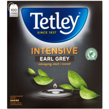 Herbata TETLEY EARL GREY INTENSIVE (100 torebek 2g) czarna
