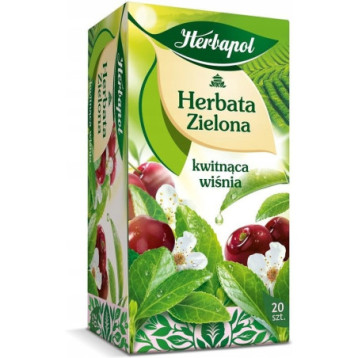 Herbata HERBAPOL zielona kwitnąca wiśnia (20tb x 1,7g) Herbata HERBAPOL zielona kwitnąca wiśnia (20tb x 1,7g)