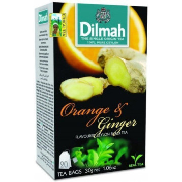 Herbata DILMAH (20 torebek) czarna z aromatem Pomarańczy i Imbiru Herbata DILMAH (20 torebek) czarna z aromatem Pomarańczy i Imbiru