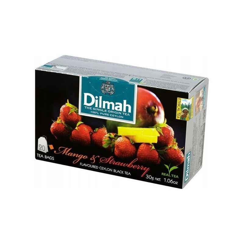 Herbata DILMAH (20 torebek) czarna z aromatem Mango & Truskawka