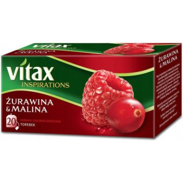 Herbata VITAX INSPIRATIONS (20 torebek 2g) Żurawina i Malina zawieszka Herbata VITAX INSPIRATIONS (20 torebek 2g) Żurawina i Malina zawieszka