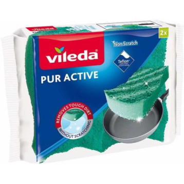 Gąbka VILEDA PUR ACTIVE 7x15cm (2 sztuki) zielona 4031791 Gąbka VILEDA PUR ACTIVE 7x15cm (2 sztuki) zielona 4031791