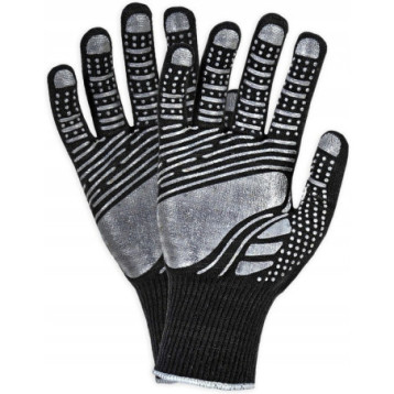 Rękawice REIS DRAGON FLOATEX BS poliestrowe powlekane pcv czarno-szare roz.8/M Rękawice REIS DRAGON FLOATEX BS poliestrowe powlekane pcv czarno-szare roz.8/M