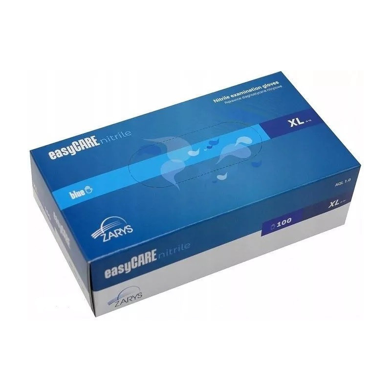 Rękawiczki NITRYLOWE XL niebieskie bezpudrowe (100szt.) easyCARE