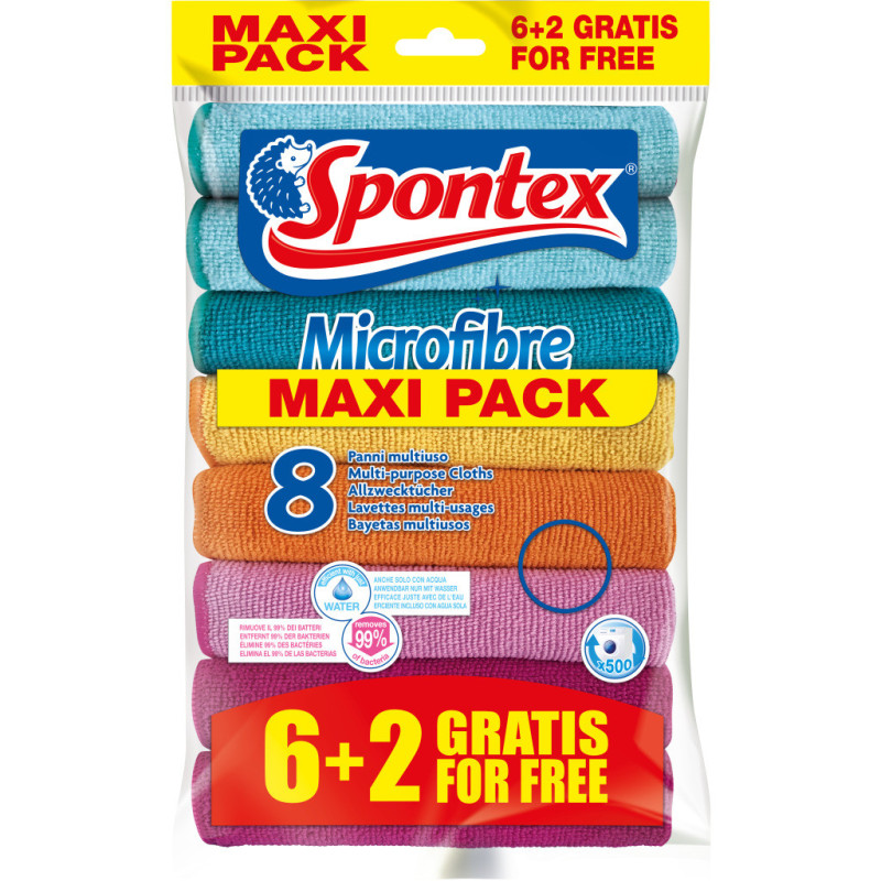 Ściereczki SPONTEX MICROFIBRA (6+2sztuki) 19700052 Ściereczki SPONTEX MICROFIBRA (6+2sztuki) 19700052