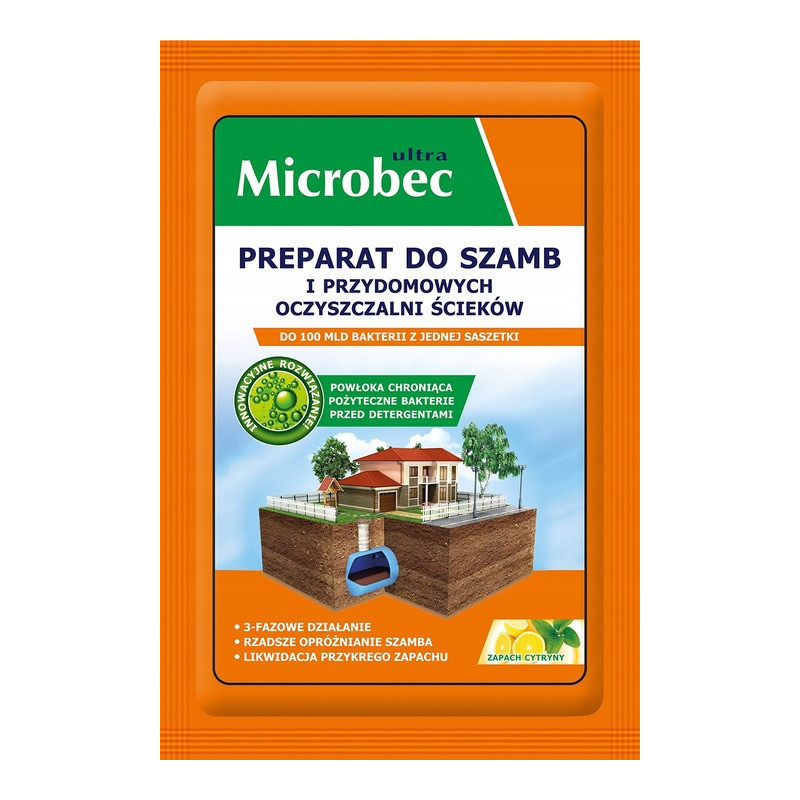 Microbec ULTRA 25g zapach cytryny - preparat do szamb BROS