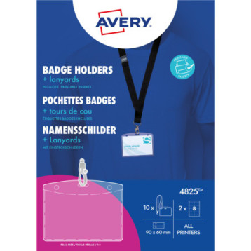 Holder na identyfikatory 60x90mm ze smyczą (10 sztuk+16 wkładów) 4825 AVERY Holder na identyfikatory 60x90mm ze smyczą (10 sztuk+16 wkładów) 4825 AVERY