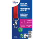 Smycz z karabińczykiem (10 sztuk) 440x15mm czerwona 4842R AVERY