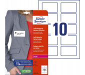 Identyfikator do zadruku 80x50mm 120g samoprzylepny biały sztuczy jedwab L4785-20 AVERY ZWECKFORM