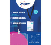 Kieszenie na identyfikator A6 ze smyczą 148x105mm (10 sztuk + 12 wkładów) 4834 AVERY