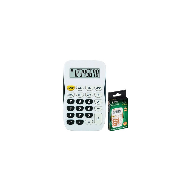 Kalkulator kieszonkowy TR-295 TOOR biało-czarny 120-1769