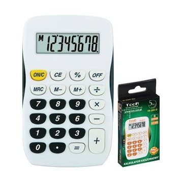 Kalkulator kieszonkowy TR-295 TOOR biało-czarny 120-1769
