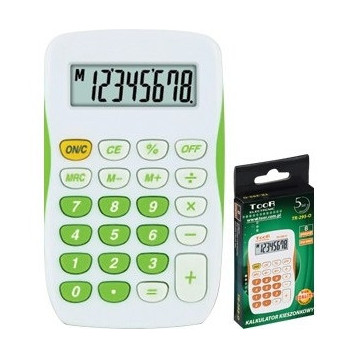 Kalkulator kieszonkowy TR-295 TOOR biało-zielony 120-1770