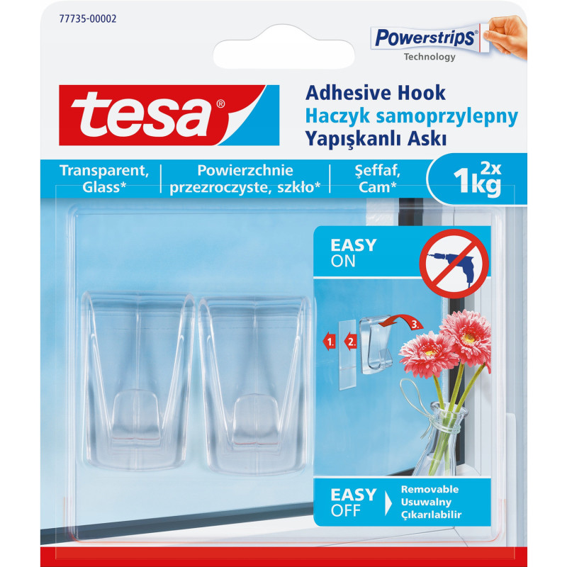 Haczyk dekoracyjny samoprzylepny TESA 1kg. ( 2sztuki) przezroczysty 77735-00002-00 TS