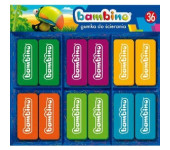 Gumki szkolne do ścierania mazania Display 36 sztuk BAMBINO St.Majewski