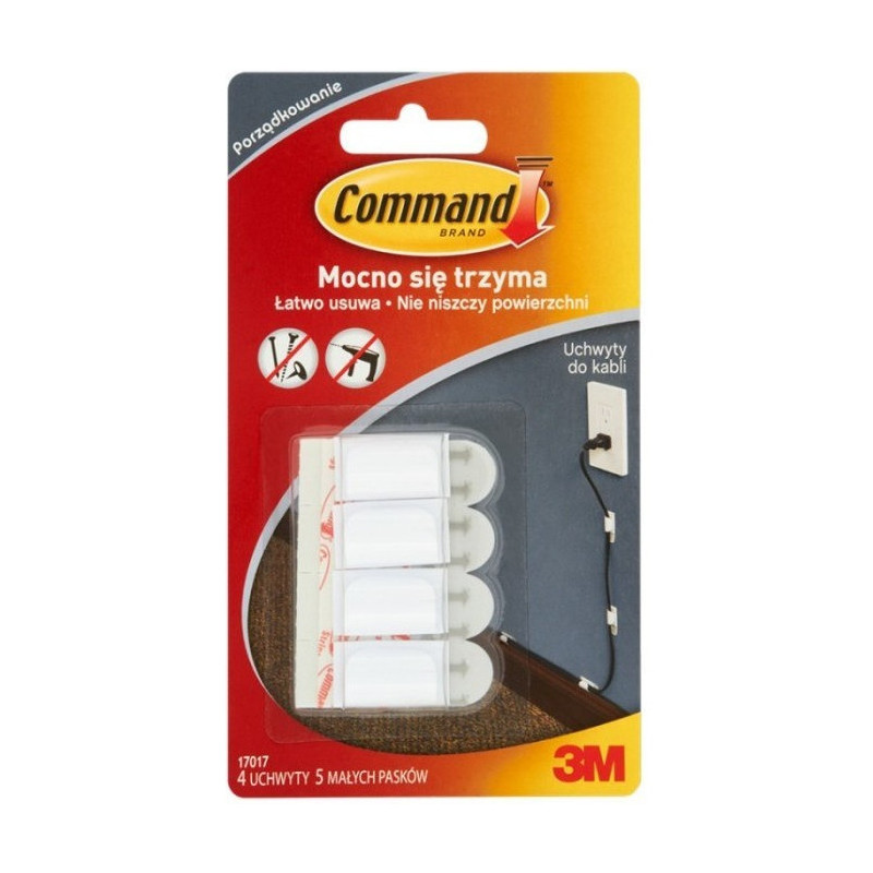 Uchwyty do kabli transparentne 3M COMMAND małe 17017