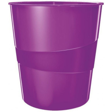 Kosz na śmieci 15L LEITZ WOW fioletowy 52781062 Kosz na śmieci 15L LEITZ WOW fioletowy 52781062
