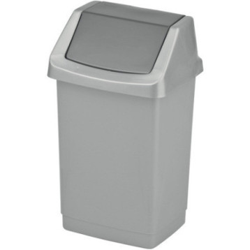 Kosz na śmieci uchylny 15l CURVER CLICK-IT srebrny/grafit 04043-877-65 Kosz na śmieci uchylny 15l CURVER CLICK-IT srebrny/grafit 04043-877-65