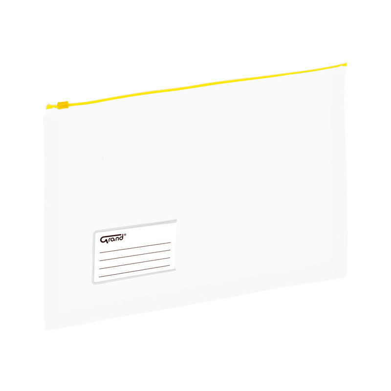 Koperta A4 PP na suwak poszerzana żółta 120-1788 GRAND EC011B