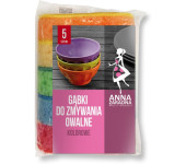 Gąbki do zmywania OWALNE kolorowe 5szt PG-3225
