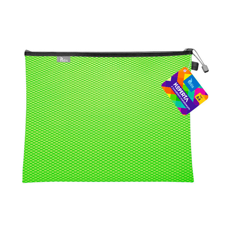 Koperta A4 z suwakiem metalowym ZIELONA BT605-Z TETIS