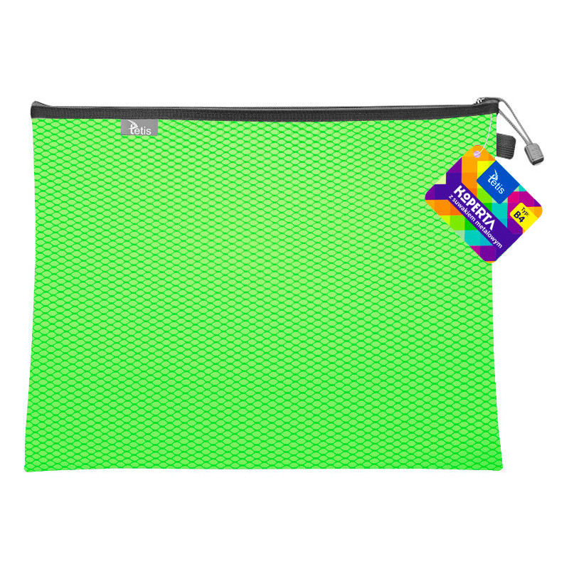 Koperta B4 z suwakiem metalowym ZIELONA BT607-Z TETIS