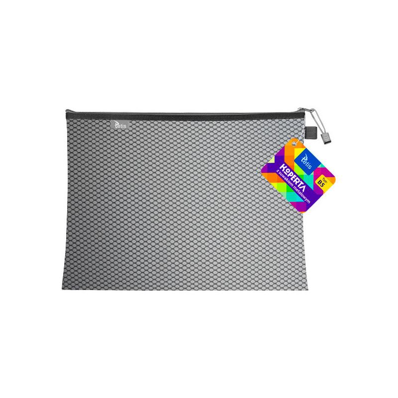 Koperta B5 z suwakiem metalowym CZARNA BT608-V TETIS