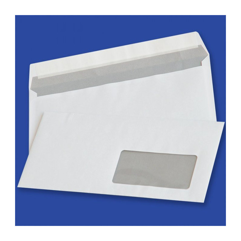 Koperty DL HK białe 80g okno prawe 45x90mm z paskiem (1000szt.) NC 11232210